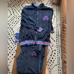 AKADEMIKS STADIUM NAVY SWEATSUIT VELOUR